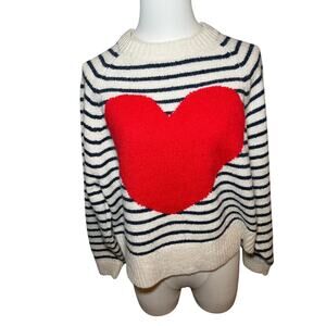 Old Navy Red Heart Striped Sweater